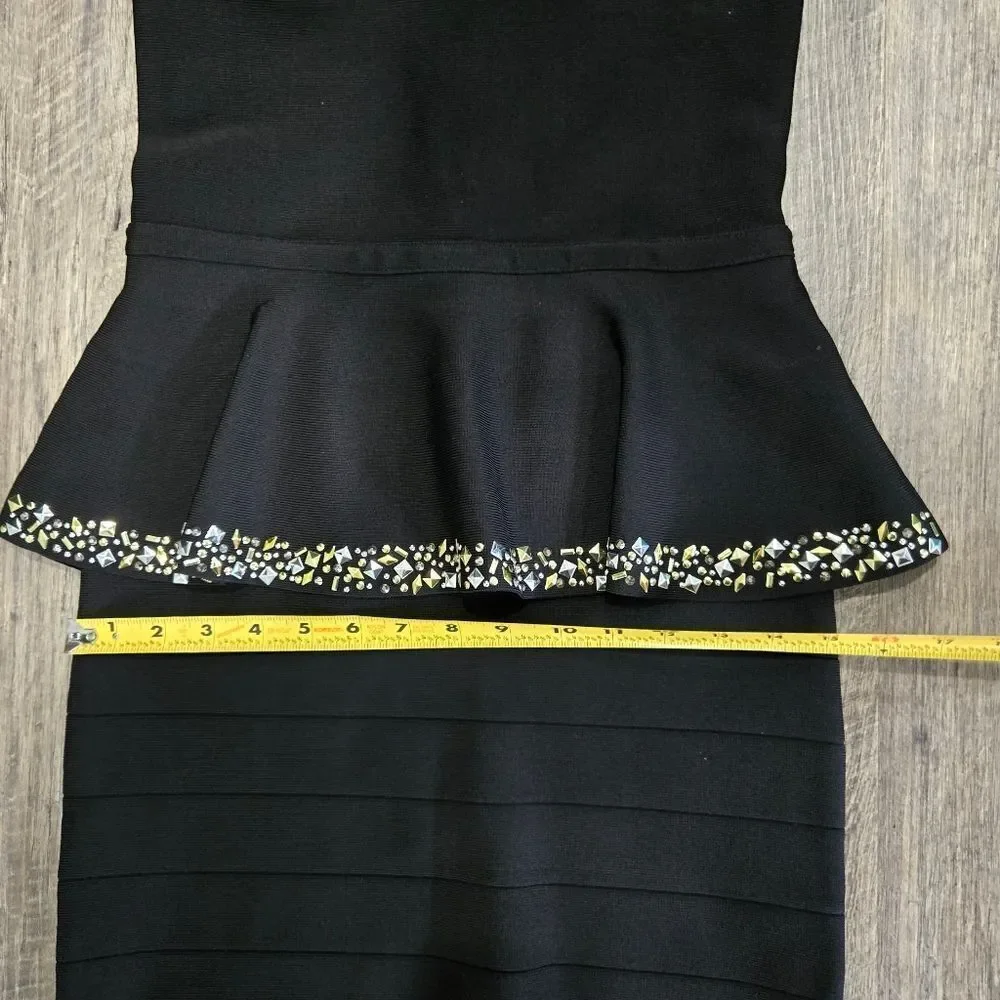 🐢 BEBE Halter Midi Dress With Metal Studs. Size M Like New.